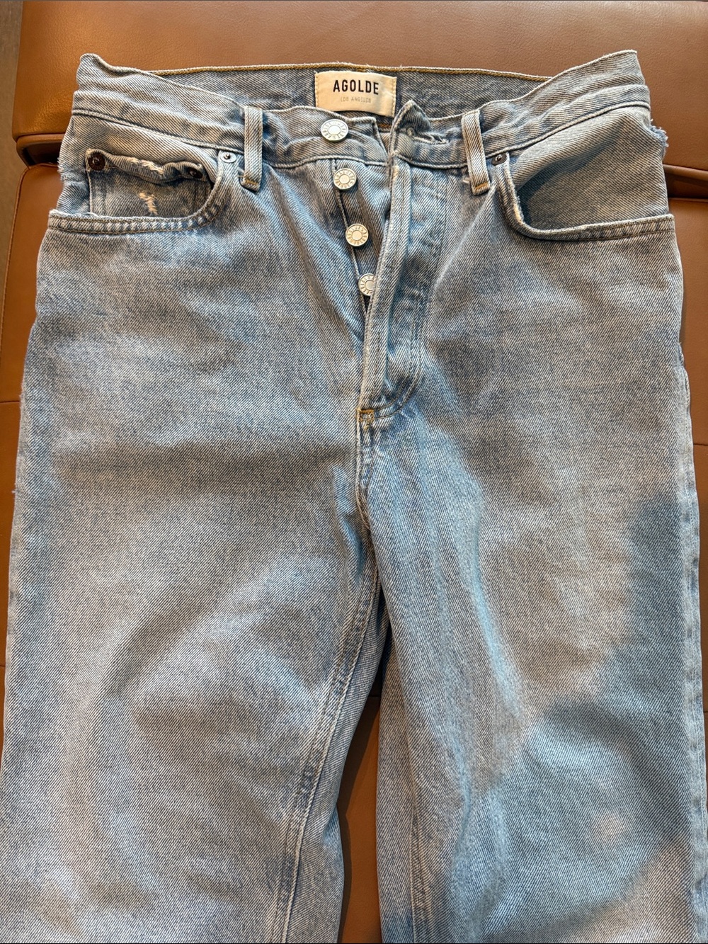 Agolde Lana Mid Rise Light Straight Jeans
